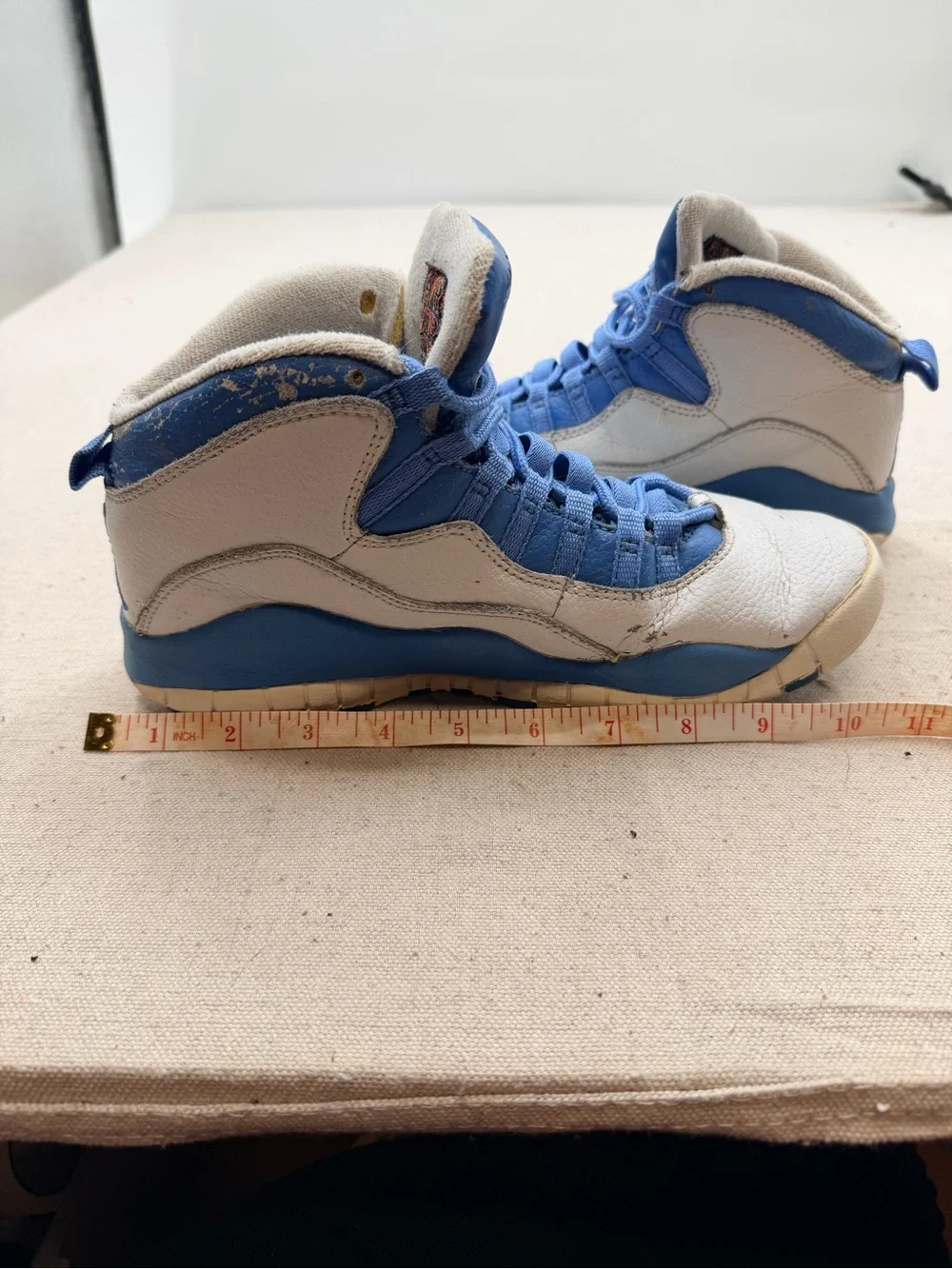 Jordan  White and Blue High-Top Sneakers